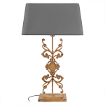 Настольная лампа на ажурном чугунном основании с серым абажуром Openwork Lamp варинант исполнения - 1 | Loft Concept в Москве
