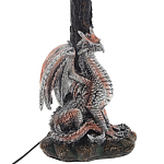 Настольная лампа с абажуром Дракон Silver Red Dragon Коричневый абажур варинант исполнения - 2 | Loft Concept в Москве