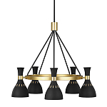 Люстра с 5-ю плафонами в форме песочных часов с узкими перфорированными отверстиями Feiss варинант исполнения - 1 | Loft Concept в Москве