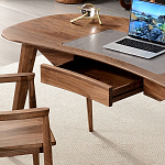 Стол рабочий округлой формы с ящиком  Working Moonnut Table варинант исполнения - 5 | Loft Concept в Москве