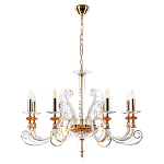 Люстра с 8-ю лампочками и изогнутыми прозрачными элементами из стекла Twisted Glass Candles Chandelier варинант исполнения - 2 | Loft Concept в Москве