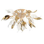 Люстра потолочная с декоративными белыми и золотистыми листьями Wintery flovers варинант исполнения - 2 | Loft Concept в Москве