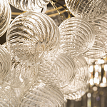 Люстра подвесная с рифлёными стеклянными шарами в форме воздушного облака Berries Chandelier варинант исполнения - 5 | Loft Concept в Москве