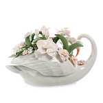 Статуэтка фарфоровая Лебедь с цветами Charming Statuette варинант исполнения - 1 | Loft Concept в Москве