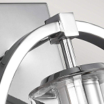 Бра цвета хром с круглой рамой и цилиндрическим прозрачным стеклянным плафоном на прямоугольном основании Feiss варинант исполнения - 2 | Loft Concept в Москве