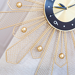 Часы настенные из металла в виде солнца с чёрным циферблатом Mirror Tower Clock варинант исполнения - 3 | Loft Concept в Москве