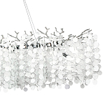 Линейная люстра с круглыми хрустальными подвесками Fairytree Chrome Crystal Branches Linear Chandelier варинант исполнения - 2 | Loft Concept в Москве