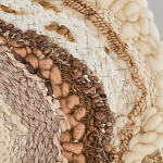 Овальный Современный Гобелен Абстракция в бежевых тонах Shallow варинант исполнения - 6 | Loft Concept в Москве