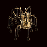 Бра в форме ветвей деревьев золотого цвета с прозрачными подвесками-каплями Droplet Bra варинант исполнения - 2 | Loft Concept в Москве