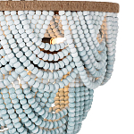 Круглый потолочный светильник с подвесками из круглых деревянных бусин Ombre Wooden Beads Blue Ceiling Lamp варинант исполнения - 1 | Loft Concept в Москве