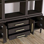 Модульный стеллаж Primo из трех составных элементов Темный орех варинант исполнения - 5 | Loft Concept в Москве