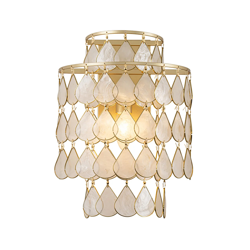 Бра с декором из натуральной морской ракушки Iridescent Light Перламутровый Золотой в Москве | Loft Concept 