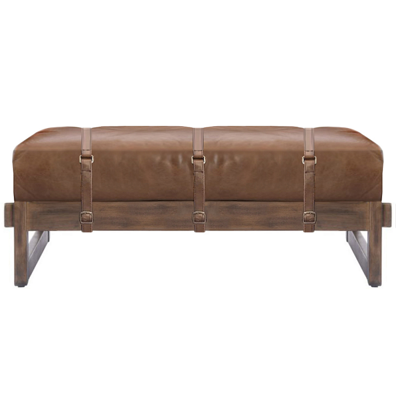 Пуф Duncan винтажная коричневая кожа Коричневый винтаж в Москве | Loft Concept 