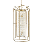 Люстра золотая с внутренним цилиндром из хрустальных бусин Romantic Lantern варинант исполнения - 2 | Loft Concept в Москве