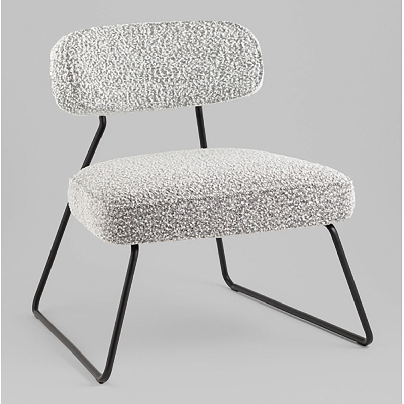 Кресло лаунж Kate букле серый Серый Черный в Москве | Loft Concept 