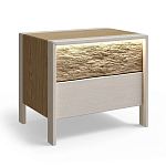 Тумба 2 ящика с подсветкой на рельефном фасаде Warm Industrial варинант исполнения - 8 | Loft Concept в Москве