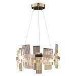 Люстра подвесная круглая с рифлёными прозрачными элементами и золотым основанием Aurea Vista варинант исполнения - 1 | Loft Concept в Москве