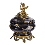 Шкатулка черного цвета с бронзовым ангелом Eden Garden варинант исполнения - 3 | Loft Concept в Москве