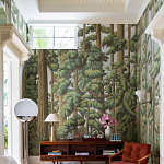 Обои ручная роспись Redwoods Sequoia on Sterling Silver gilded paper варинант исполнения - 1 | Loft Concept в Москве