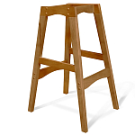 Барный стул со спинкой и подлокотниками на 4-х деревянных ножках Douglas Rhombus Черный Велюр варинант исполнения - 5 | Loft Concept в Москве