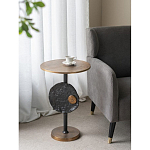 Столик приставной с абстрактным основанием и акцентом в виде золотистого диска Heavenly Space варинант исполнения - 7 | Loft Concept в Москве