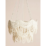 Двухъярусная круглая люстра волнистой формы украшенная белыми бусами Azure Beads Chandelier варинант исполнения - 1 | Loft Concept в Москве