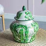 Ваза с зелёными листьями и крышкой Vase Green Leaves варинант исполнения - 6 | Loft Concept в Москве