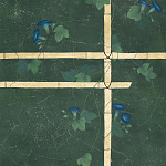 Обои ручная роспись Morning Glory Original colourway on Edo Green painted Xuan paper варинант исполнения - 2 | Loft Concept в Москве