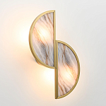 Бра с двумя полукруглыми плафонами из искусственного алебастра в бронзовой оправе Marbella варинант исполнения - 8 | Loft Concept в Москве