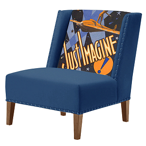 FUN Armchair Just Imagine Dark blue Дизайнерское кресло с цветным принтом