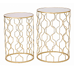 Набор из двух столов из металла Brass Symphony Geometry варинант исполнения - 1 | Loft Concept в Москве