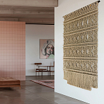 Панно на стену плетеное Макраме бежевый цвет  варинант исполнения - 4 | Loft Concept в Москве