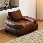 Кресло кожаное с деревянным каркасом Medieval Furniture варинант исполнения - 1 | Loft Concept в Москве