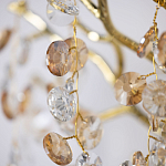 Бра золотого цвета с ветвями и прозрачными хрустальнымих подвесками Droplet Chandelier варинант исполнения - 4 | Loft Concept в Москве