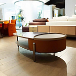 Дизайнерский журнальный стол овальной формы с открывающейся столешницей Caleb Coffee Table варинант исполнения - 2 | Loft Concept в Москве