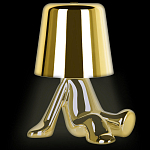 Настольная лампа фигурная золотого цвета с гладким абажуром Высота 17 см Sophia варинант исполнения - 3 | Loft Concept в Москве