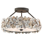 Потолочный светильник круглый с абажуром из устричных раковин Sea Ravens варинант исполнения - 2 | Loft Concept в Москве