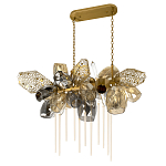 Люстра подвесная с 22-мя гранёными стеклянными плафонами с вертикальными подвесками Gilded Mirage  варинант исполнения - 5 | Loft Concept в Москве