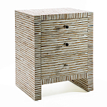 Тумбочка прикроватная Bogense Bone Inlay Bedside Beige варинант исполнения - 1 | Loft Concept в Москве