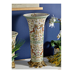 Ваза высокая из фарфора на бронзовом основании Turquoise Blooming Garden варинант исполнения - 6 | Loft Concept в Москве