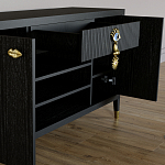 Комод-буфет Elsa Dreams Black с открытыми полками   варинант исполнения - 1 | Loft Concept в Москве