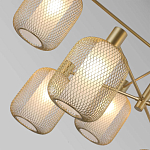Люстра потолочная с абажурами из металлической сетки Loft Grid Pendant Gold варинант исполнения - 3 | Loft Concept в Москве