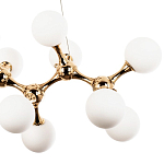 Линейная люстра с плафонами из стеклянных шаров Pearls Suspension Linear Gold Chandelier варинант исполнения - 4 | Loft Concept в Москве