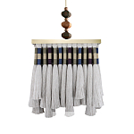 Люстра квадратная плетеная с бахромой Wicker Square Chandelier with Tassels варинант исполнения - 2 | Loft Concept в Москве