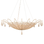 Люстра из деревянных бусин с подвесками в виде капель Wooden Beads варинант исполнения - 1 | Loft Concept в Москве