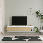 ТВ-тумба подвесная белая с полкой и откидной дверцей цвета древесины TONE TV STAND WHITE варинант исполнения - 1 | Loft Concept в Москве