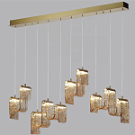 Подвесной светильник линейный с плафонами волнистой формы из фактурного стекла Big Wave варинант исполнения - 9 | Loft Concept в Москве