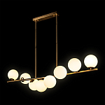 Люстра на штанге с 8-ю белыми шарообразными плафонами Bubble Chandelier варинант исполнения - 3 | Loft Concept в Москве
