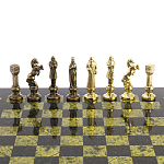 Шахматы Ренессанс из бронзы с доской из натурального камня Змеевик Decorative Thematic Chess варинант исполнения - 4 | Loft Concept в Москве