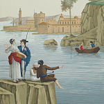 Обои ручная роспись Views of Italy Aurore варинант исполнения - 2 | Loft Concept в Москве